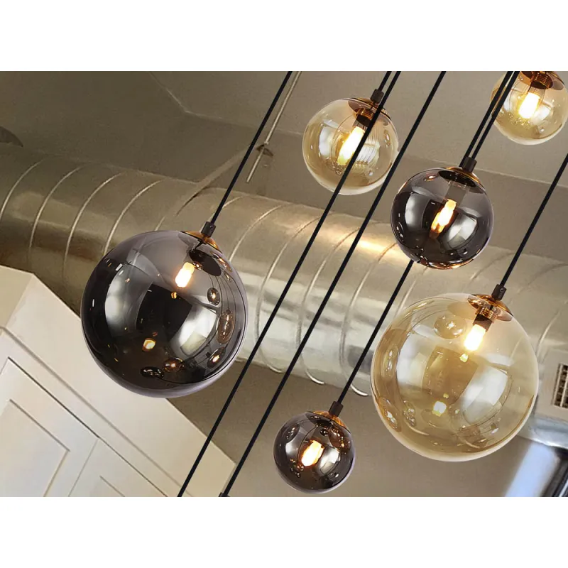 Suspensie Schuller ·Dark· Lamp 9L., Black/Brass 439176 G9 Spania