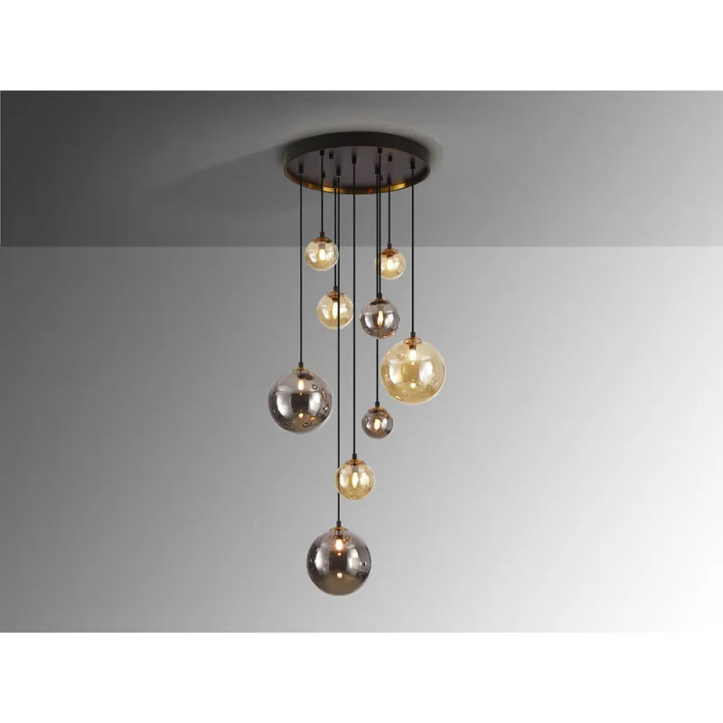 Suspensie Schuller ·Dark· Lamp 9L., Black/Brass 439176 G9 Spania