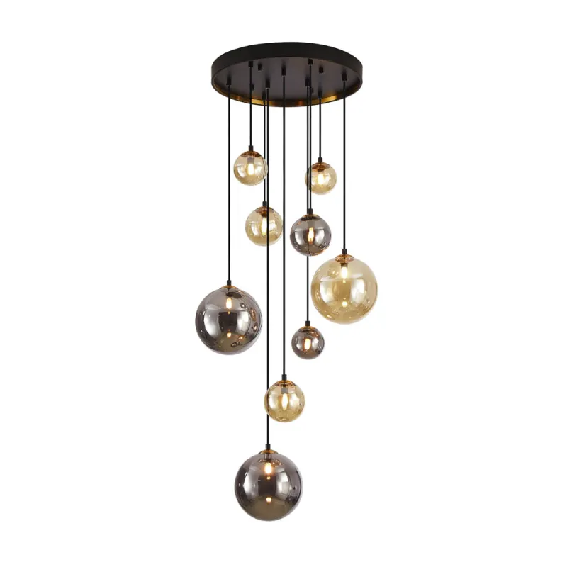 Suspensie Schuller ·Dark· Lamp 9L., Black/Brass 439176 G9 Spania