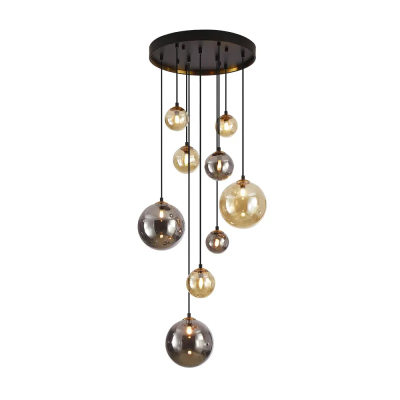 Suspensie Schuller ·Dark· Lamp 9L., Black/Brass 439176 G9 Spania