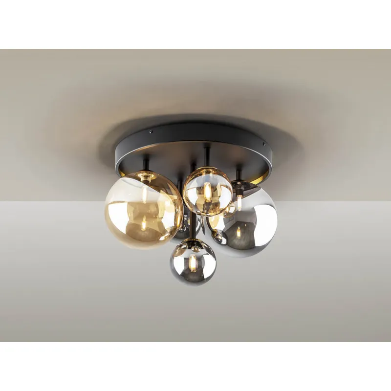 Plafoniera Schuller ·Dark· Ceiling Lamp 5L., Black-Brass 439244 G9 Spania