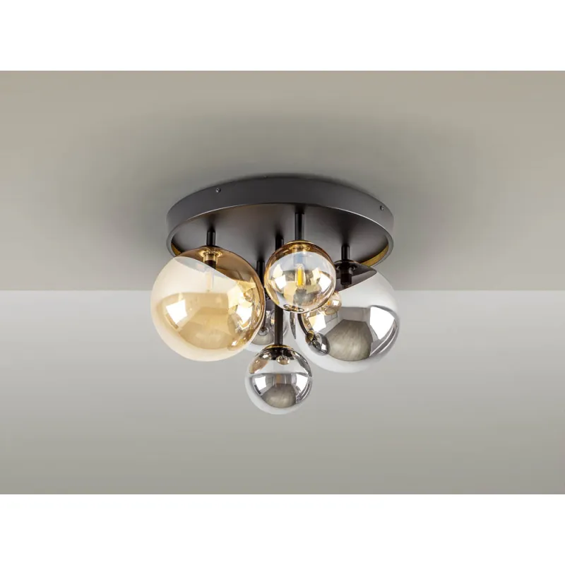 Plafoniera Schuller ·Dark· Ceiling Lamp 5L., Black-Brass 439244 G9 Spania