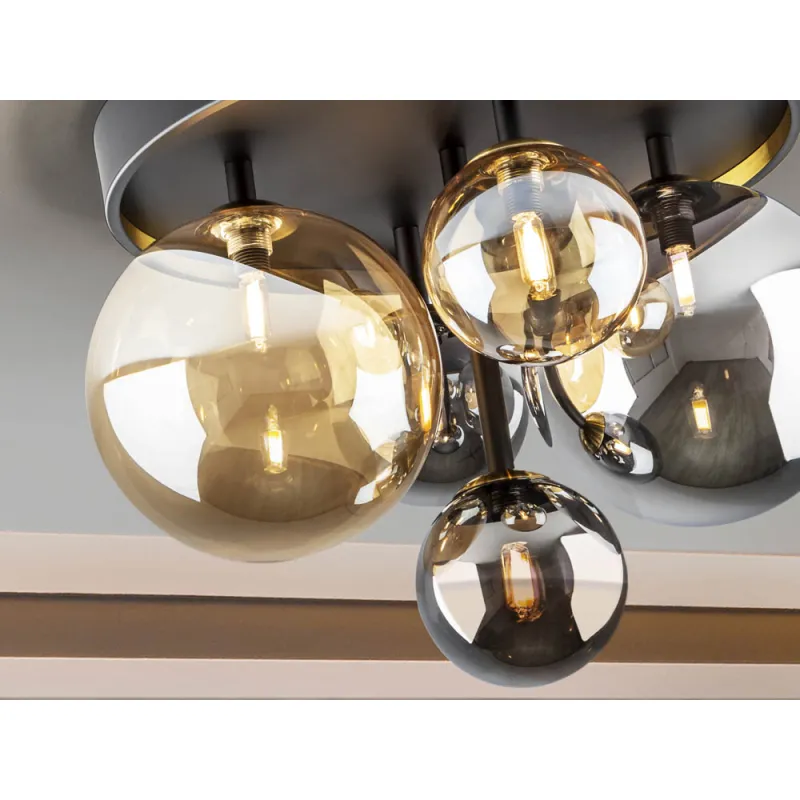 Plafoniera Schuller ·Dark· Ceiling Lamp 5L., Black-Brass 439244 G9 Spania