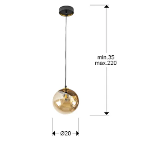 Pendul Schuller ·Dark· Lamp 1L 20D, Black-Brass 439381 G9 Spania