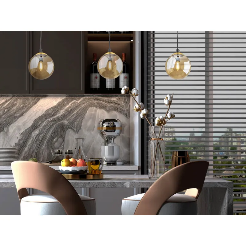 Pendul Schuller ·Dark· Lamp 1L., 12D, Black-Brass 439428 G9 Spania
