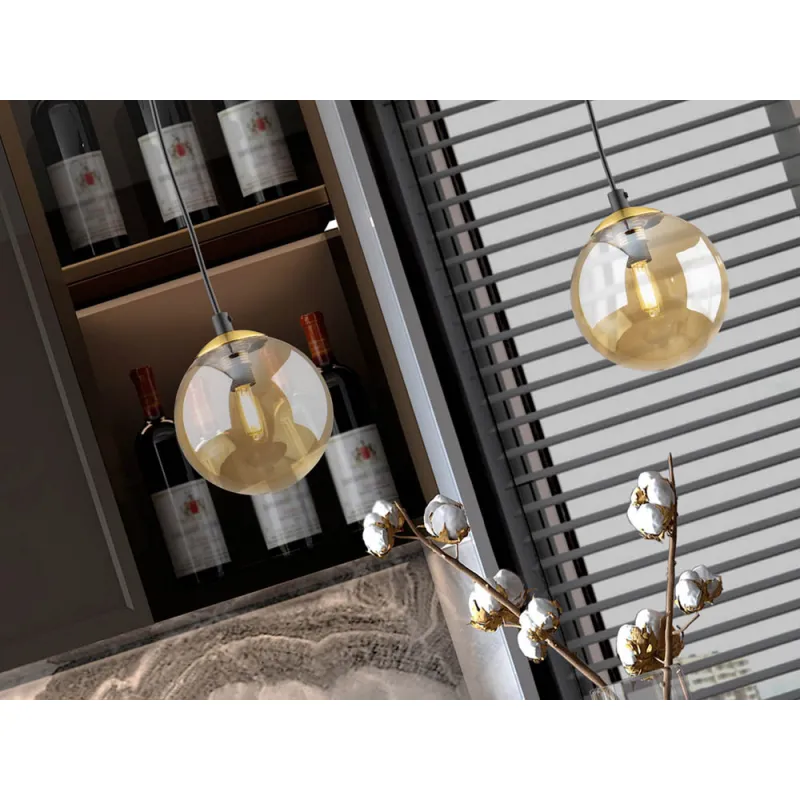Pendul Schuller ·Dark· Lamp 1L., 12D, Black-Brass 439428 G9 Spania