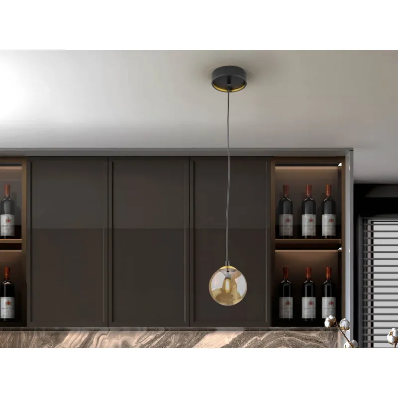 Pendul Schuller ·Dark· Lamp 1L., 12D, Black-Brass 439428 G9 Spania