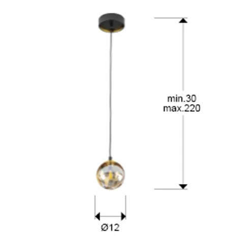 Pendul Schuller ·Dark· Lamp 1L., 12D, Black-Brass 439428 G9 Spania