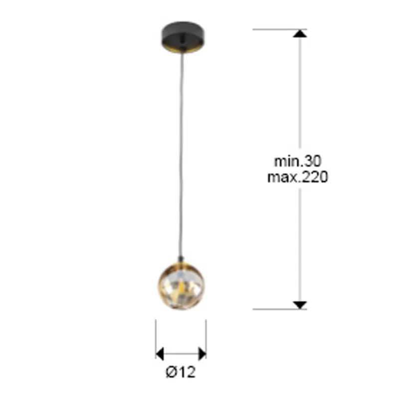 Pendul Schuller ·Dark· Lamp 1L., 12D, Black-Brass 439428 G9 Spania