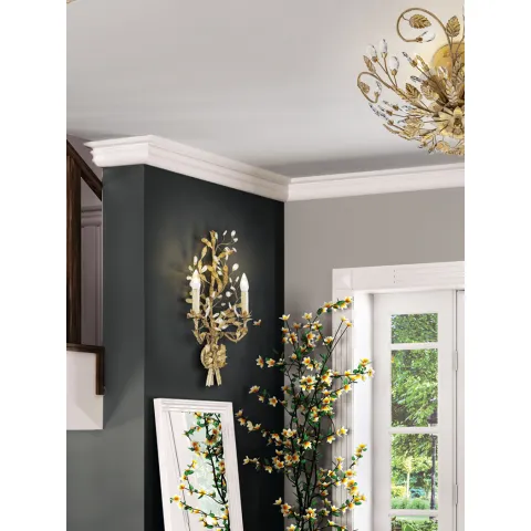 Aplica VERDI Schuller E14, Foita De Aur|Fildes 480531 Spania