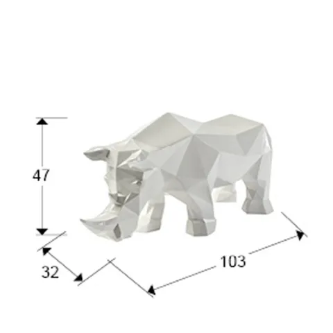 Figurina Decorativa Schuller -Future Rhino- Rhinoceros Figure, White 567718 Spania