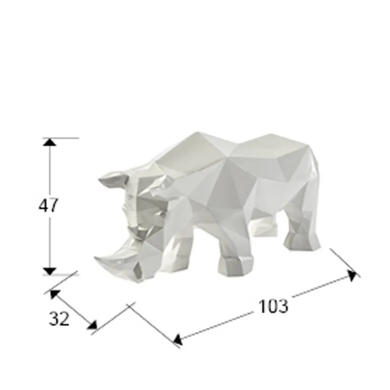 Figurina Decorativa Schuller -Future Rhino- Rhinoceros Figure, White 567718 Spania