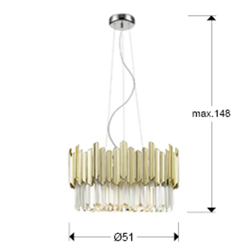 Candelabru Schuller Tiara- Lamp 6L Chrome-Gold 605137 G9 Spania