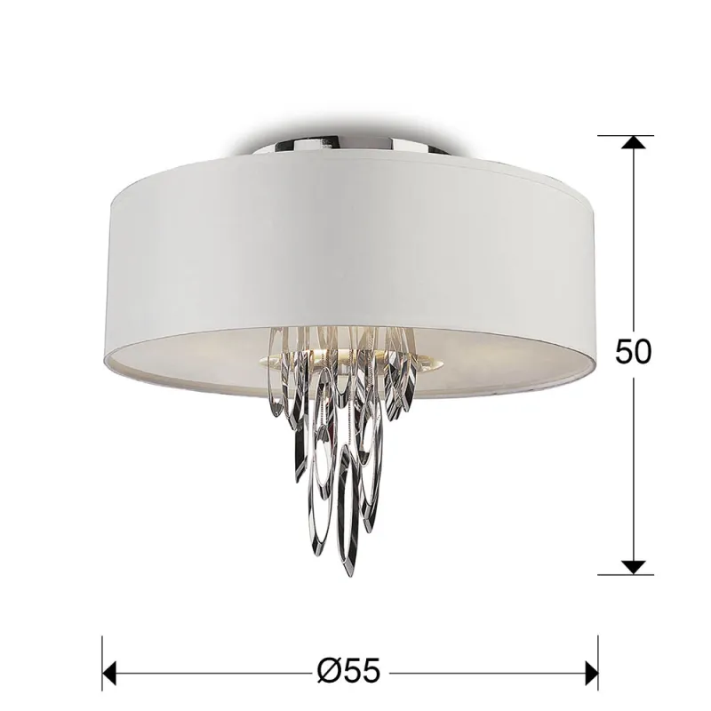 Lustra Plafon Schuller ·Domo· Ceiling Lamp 4L., Chrome 69441581 E14 Spania