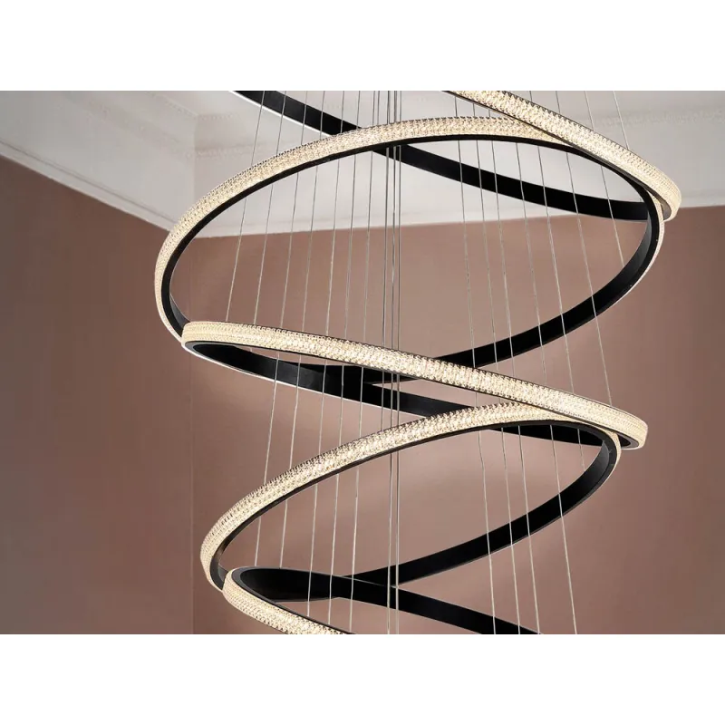 Candelabru Schuller ·Ring· Lamp, 8 Rings, Black, Dimmable 3000K 717687B Led Spania