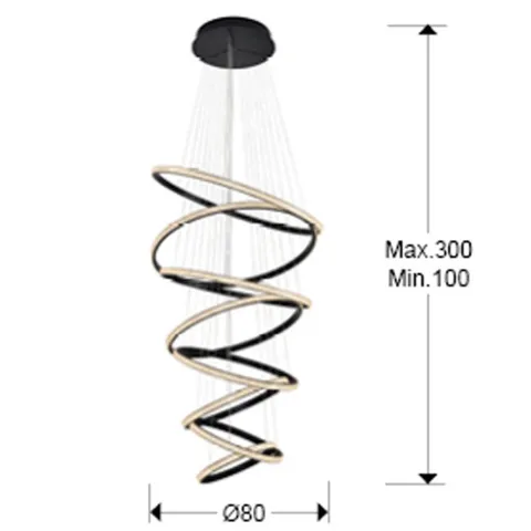 Candelabru Schuller ·Ring· Lamp, 8 Rings, Black, Dimm. 4000K 717694B Led Spania