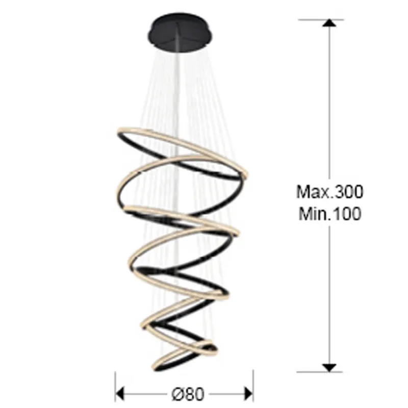 Candelabru Schuller ·Ring· Lamp, 8 Rings, Black, Dimm. 4000K 717694B Led Spania