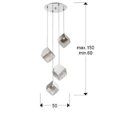 Suspensie Schuller ·Priscila· Lamp 4L., Chrome 720410 G9 Spania