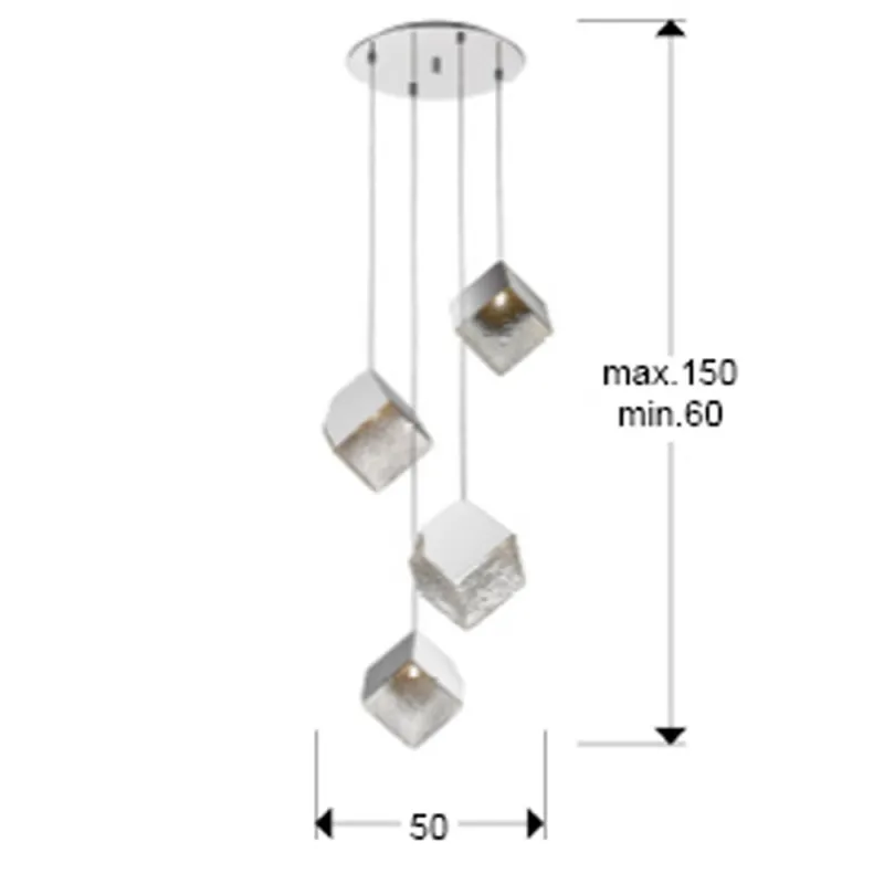 Suspensie Schuller ·Priscila· Lamp 4L., Chrome 720410 G9 Spania