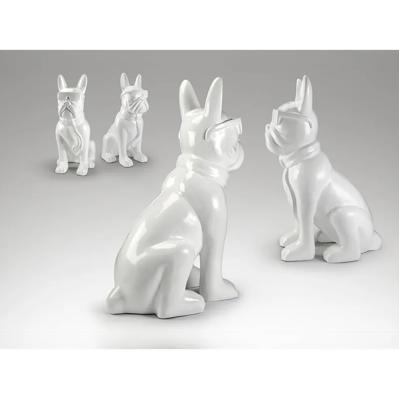 Figurina Decorativa Schuller ·Bulldog Frances· Large Figure, White 722599 Spania