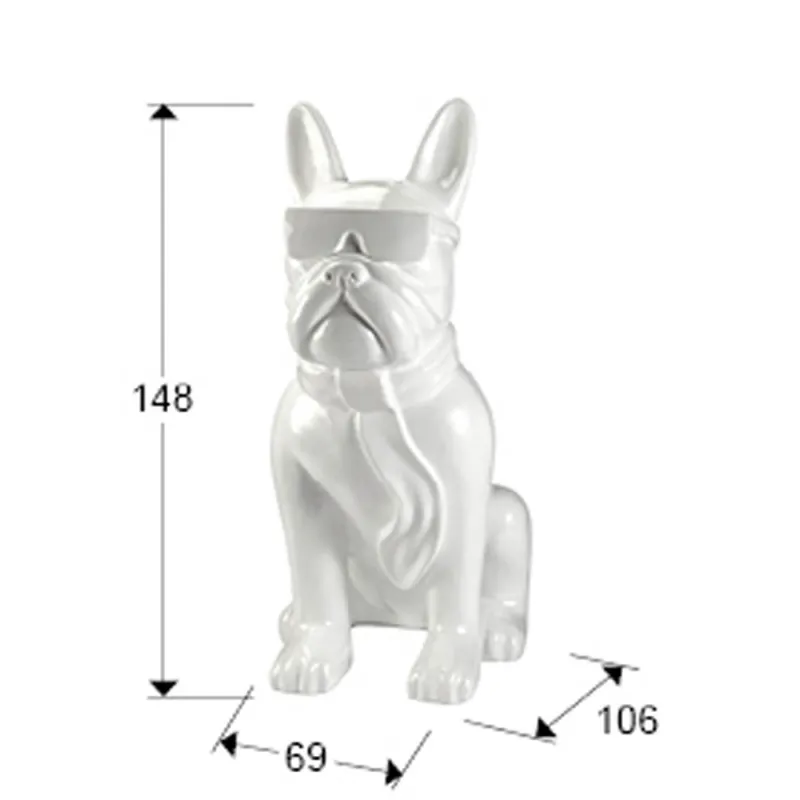 Figurina Decorativa Schuller ·Bulldog Frances· Large Figure, White 722599 Spania
