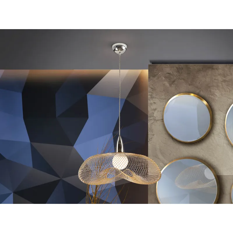 Pendul Schuller ·Forma· Lamp 1L., Chrome/Gold 735964 E27 Spania