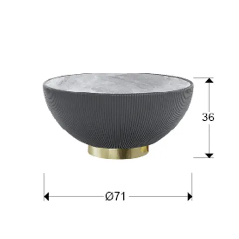 Masuta de Cafea Schuller Candy - Coffee Table Grey-Brass 745536 Spania