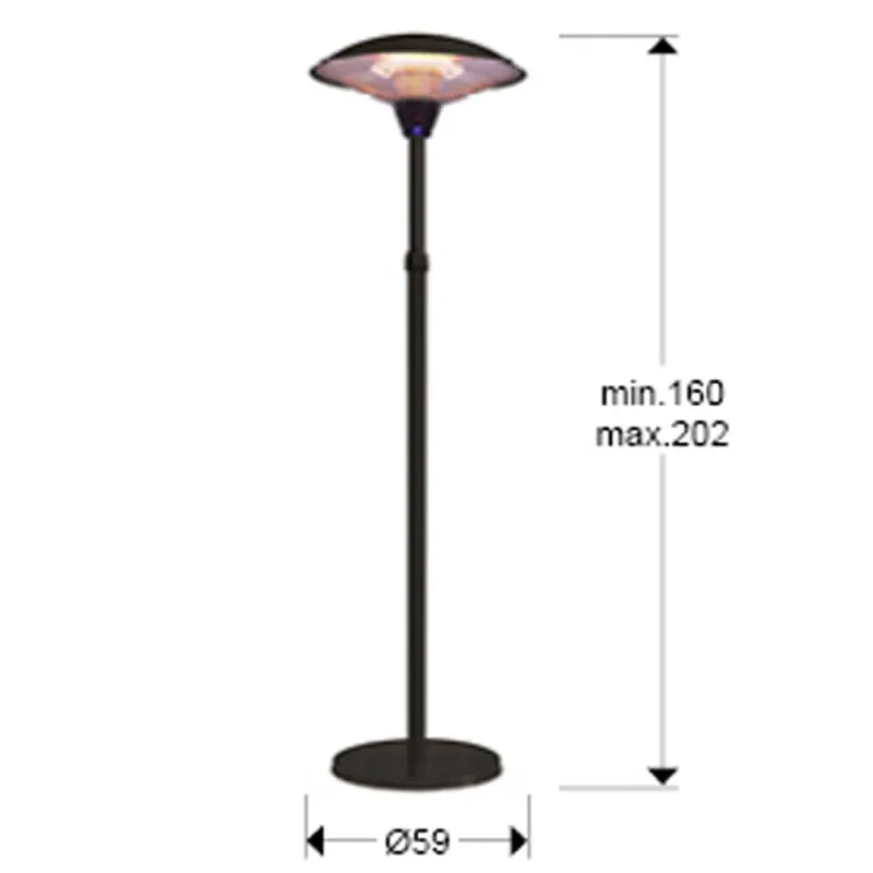 Incalzitor Exterior Schuller ·Heat Vulcan· Floor Heater 2100W 748261 Led Spania