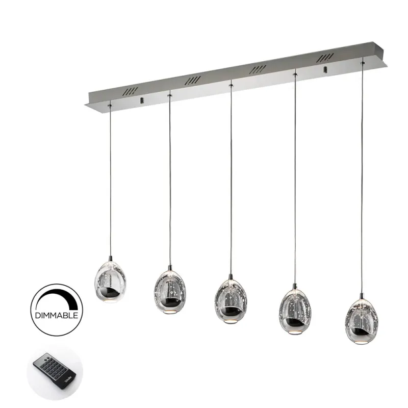 Suspensie Schuller ·Rocio· Led Lamp, 5L, Dimmable, Chrome 783618D Led Spania