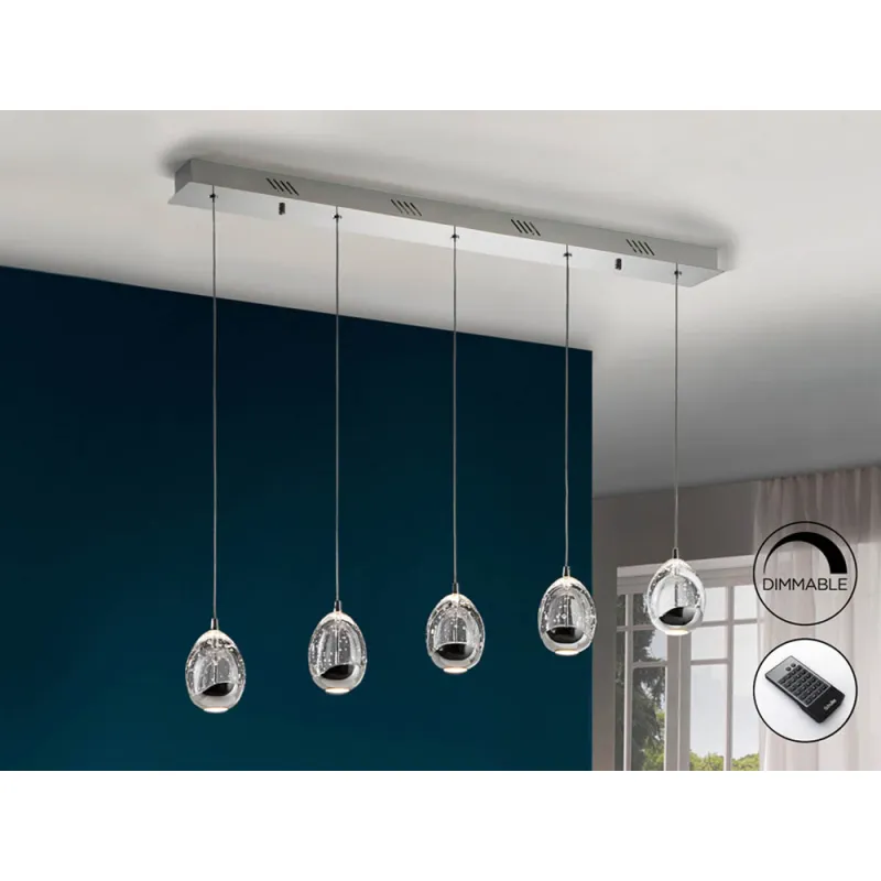 Suspensie Schuller ·Rocio· Led Lamp, 5L, Dimmable, Chrome 783618D Led Spania