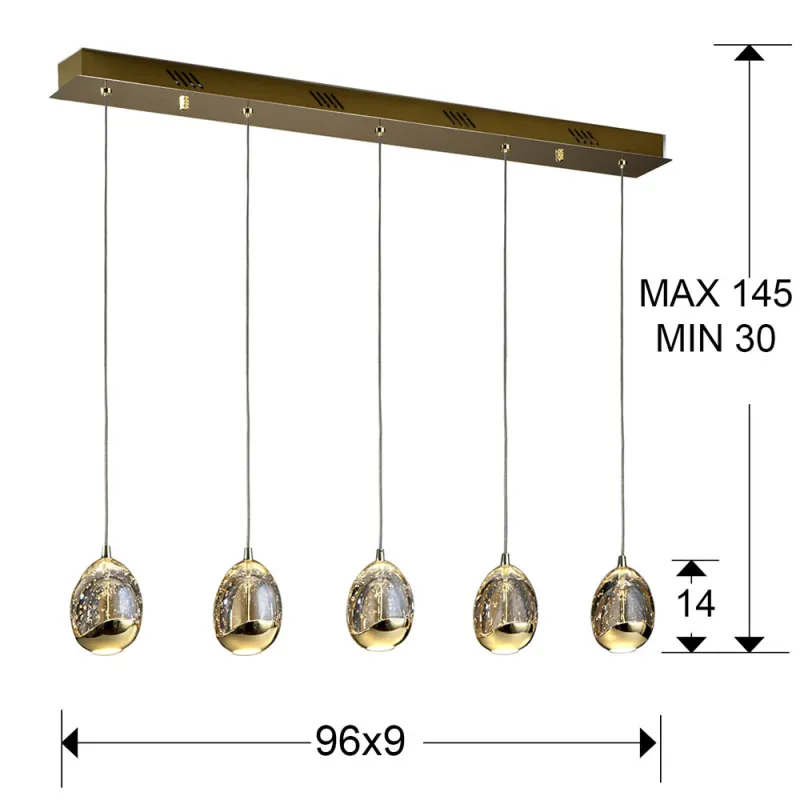 Suspensie Schuller ·Rocio· Led Lamp, 5L, Dimmable, Gold 783627D Led Spania
