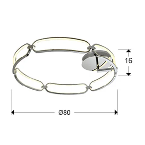 Lustra Plafon Schuller ·Colette· Led Ceiling L.Ø80, Chrome, Dimmable 786577D Led Spania
