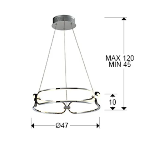 Suspensie Schuller ·Colette· Led Lamp Ø47 Chrome, Dimm 786645D Led Spania
