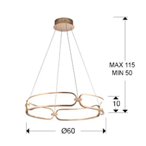 Suspensie Schuller ·Colette· Led Lamp Ø60 Rose Gold, Dimmable 786716D Led Spania