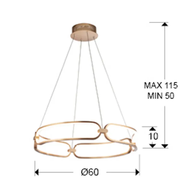 Suspensie Schuller ·Colette· Led Lamp Ø60 Rose Gold, Dimmable 786716D Led Spania