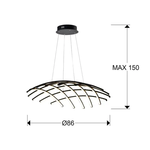 Suspensie Schuller ·Trama· Lamp Ø86, Black 797016 Led Spania