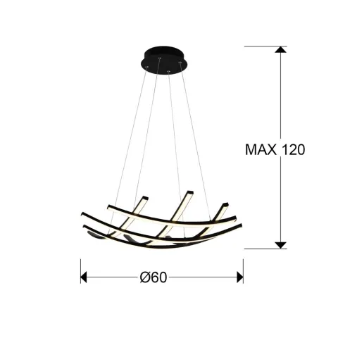 Suspensie Schuller ·Trama Ii· Lamp, Black, Ø60 797863 Led Spania