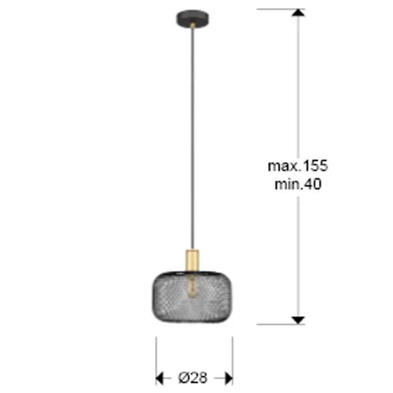 Pendul Schuller ·Osiris· Lamp 1L., Gold-Black 910132 E27 Spania