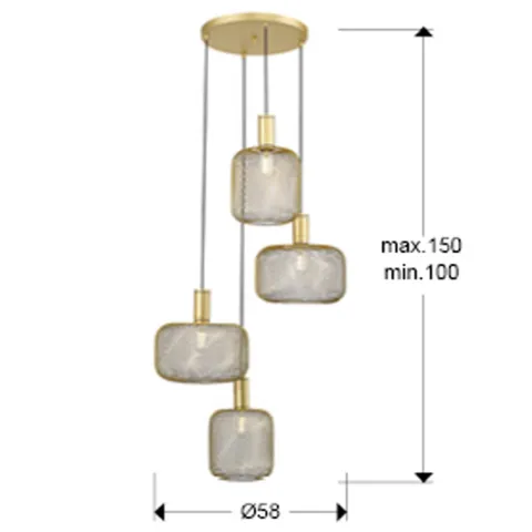 Suspensie Schuller ·Osiris· Round Lamp 4L, Gold 910460 E27 Spania