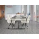 Fotoliu Schuller ·Diane· White Caster Wheel Chair, Grey Thread 935869 Spania