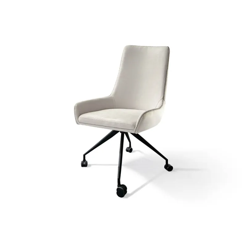 Fotoliu Schuller ·Diane· White Caster Wheel Chair, Grey Thread 935869 Spania