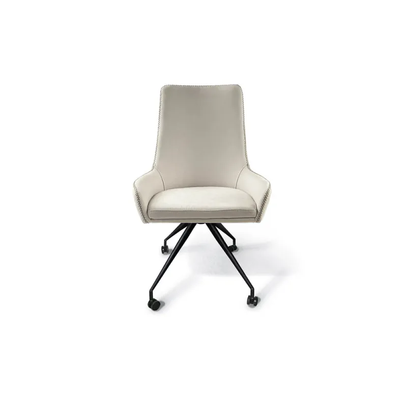 Fotoliu Schuller ·Diane· White Caster Wheel Chair, Grey Thread 935869 Spania
