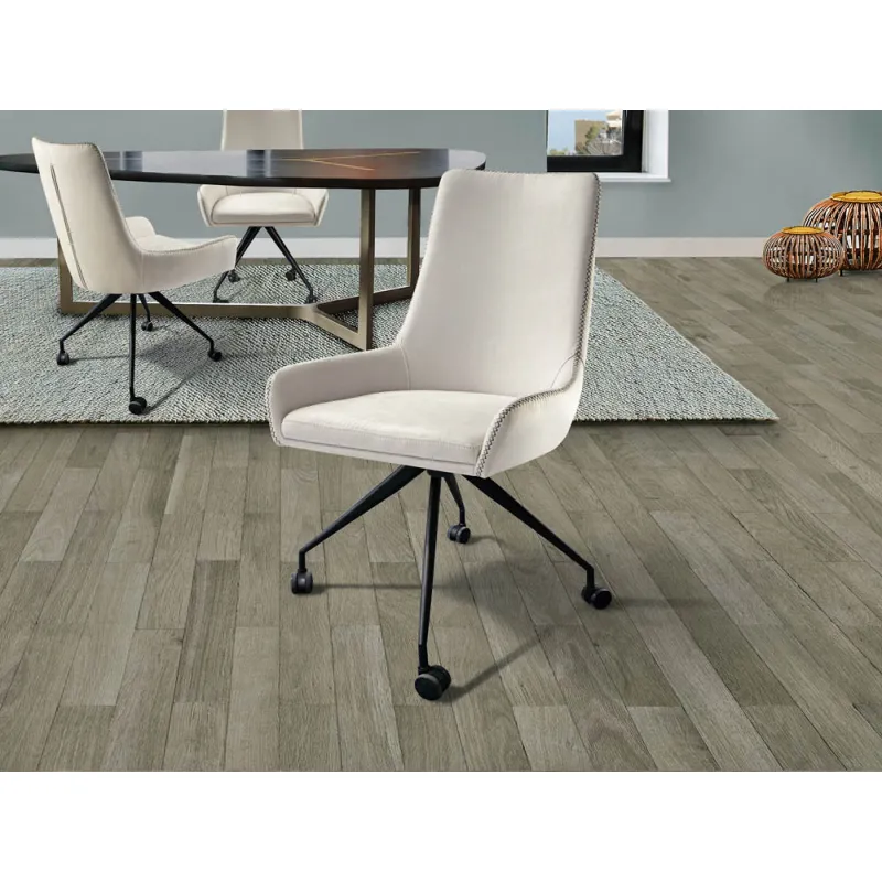 Fotoliu Schuller ·Diane· White Caster Wheel Chair, Grey Thread 935869 Spania