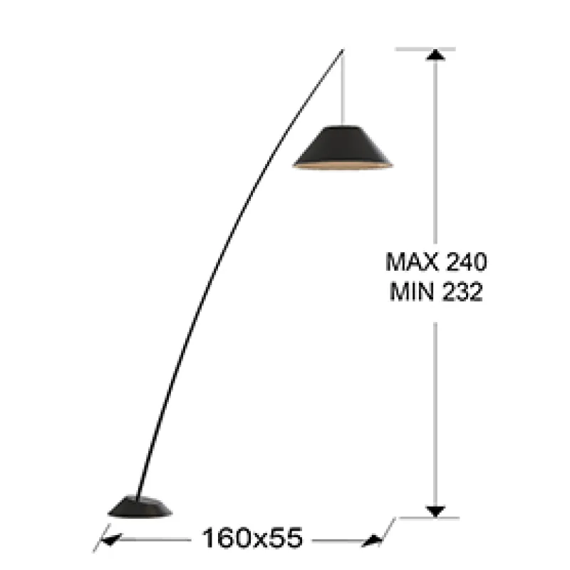 Lampadar JUNCO Schuller E27, Negru 425131 Spania
