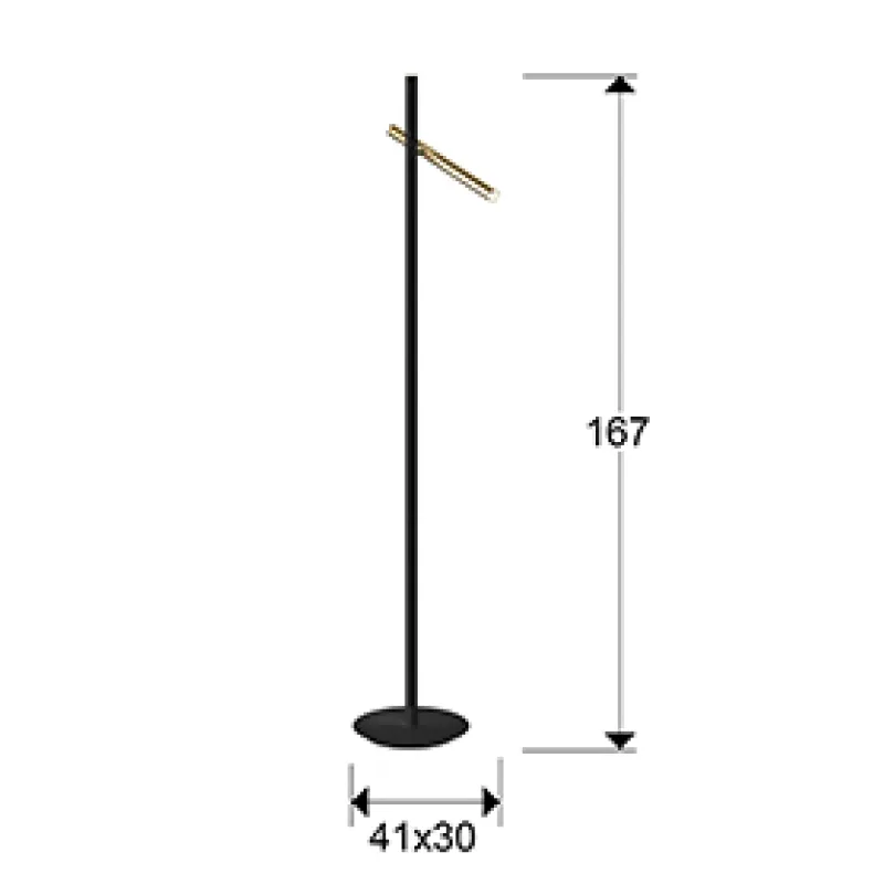 Lampadar VARAS Schuller Led, Negru Mat|Auriu 373685 Spania