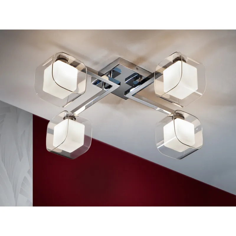 Lustra Plafon CUBE Schuller G9, Crom 183320 Spania