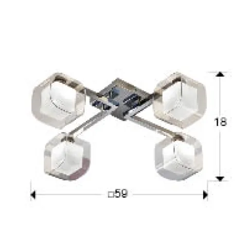 Lustra Plafon CUBE Schuller G9, Crom 183320 Spania