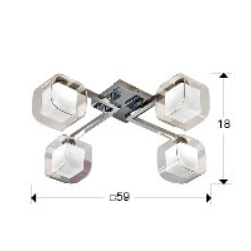 Lustra Plafon CUBE Schuller G9, Crom 183320 Spania