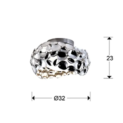 Plafoniera NARISA Schuller G9, Crom 266946 Spania