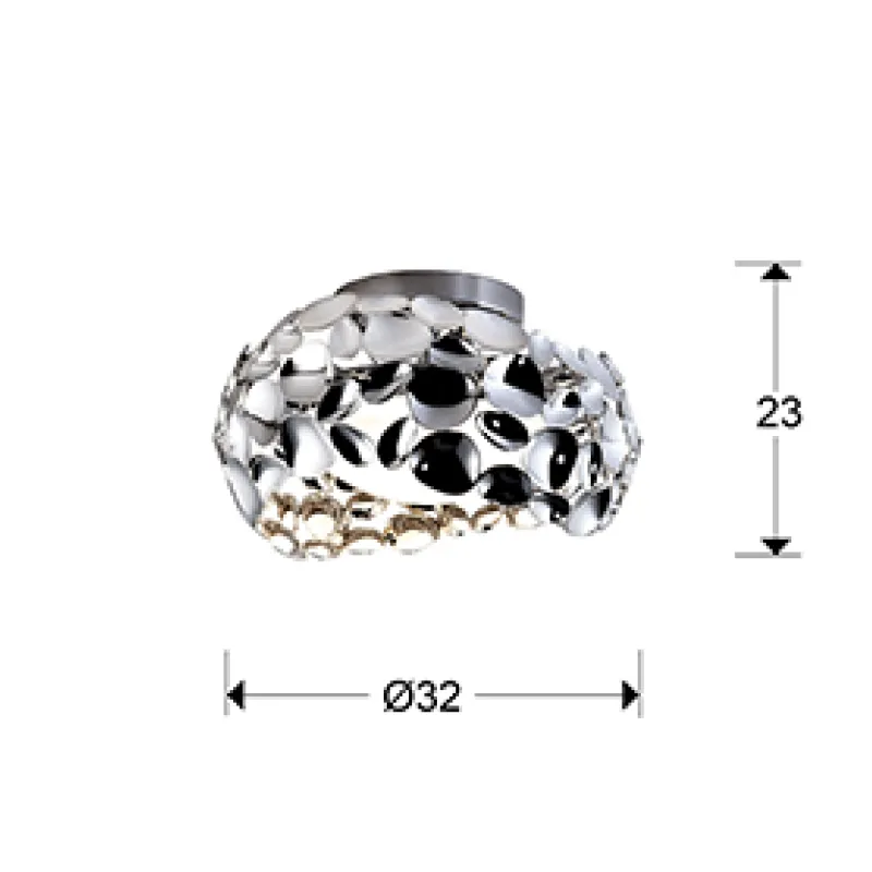 Plafoniera NARISA Schuller G9, Crom 266946 Spania